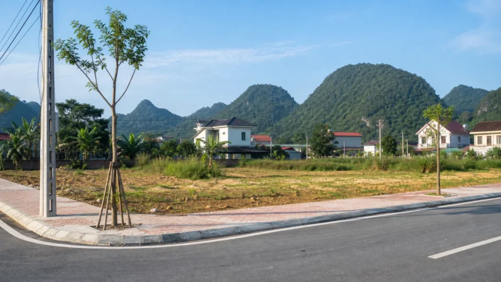 Nền đất tại Cao Bằng có hạ tầng hoàn thiện và đường dân cư sạch