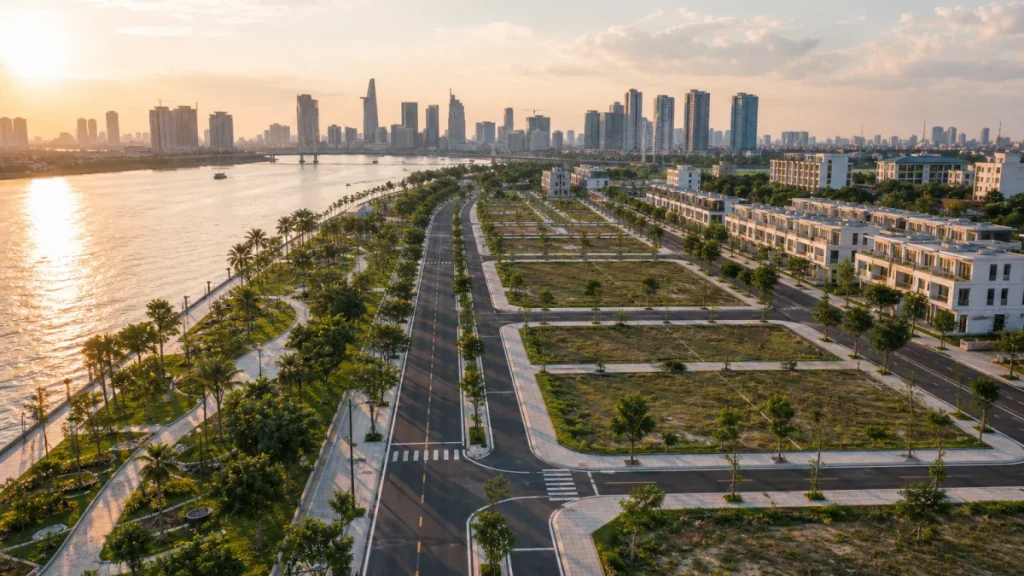Green Riverside Residence TP Hồ Chí Minh với đô thị ven sông và skyline hiện đại