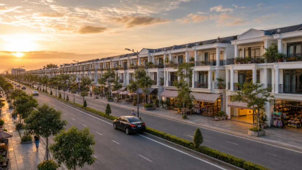 Phố thương mại An Phú Đồng Tháp với trục shophouse thương mại hiện đại